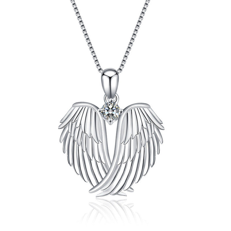 Silver Memorial angel Necklace