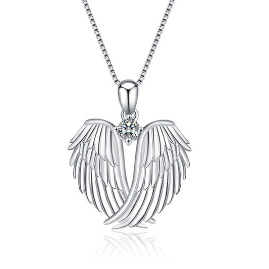 Silver Memorial angel Necklace