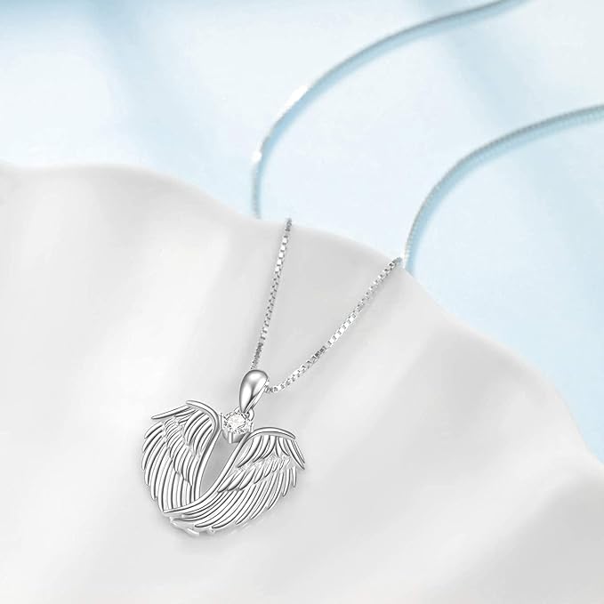 Silver Memorial angel Necklace