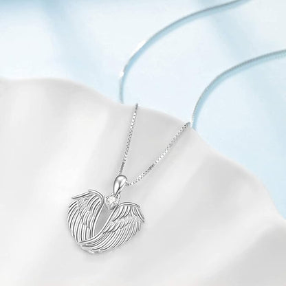 Silver Memorial angel Necklace