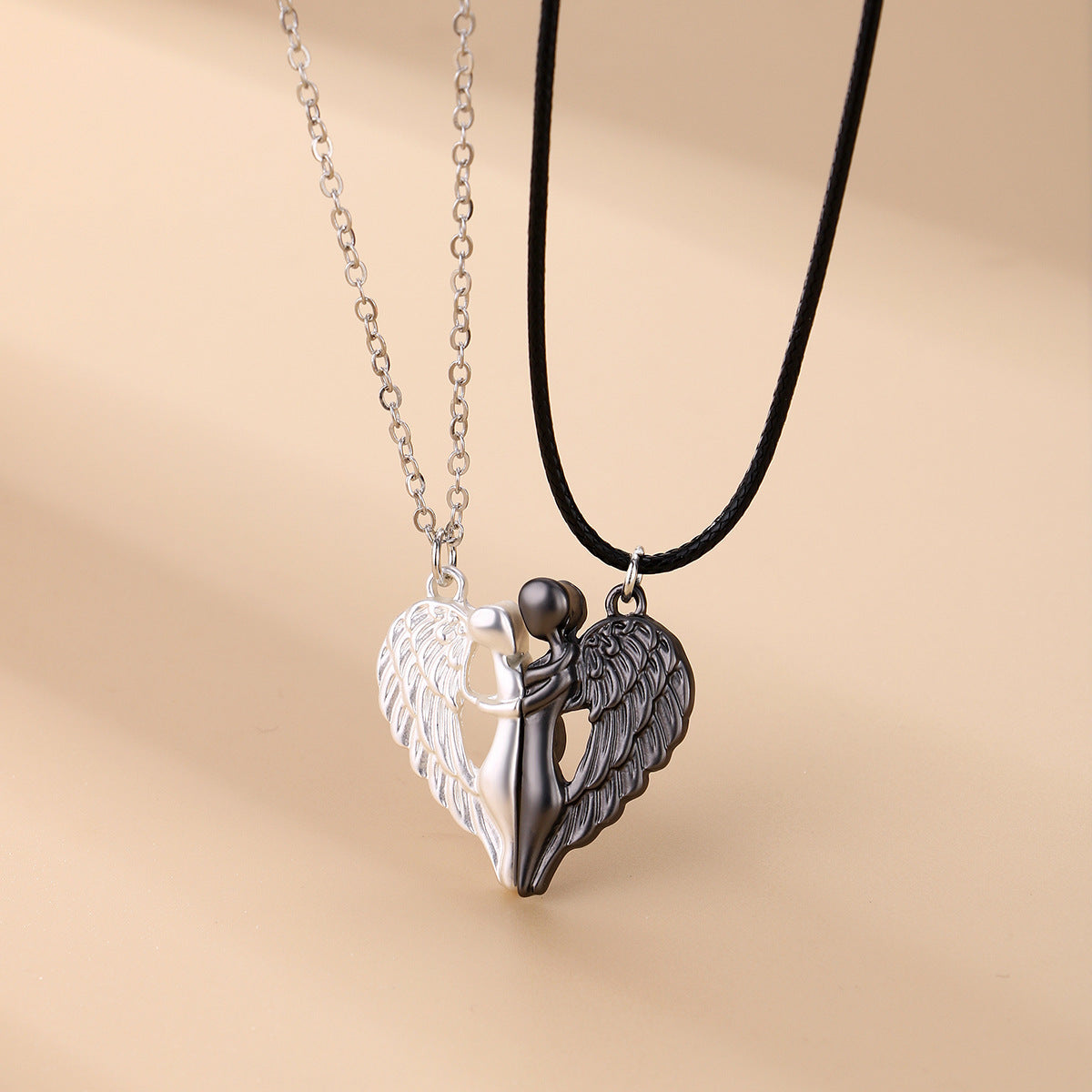 Silver Guardian angel necklace